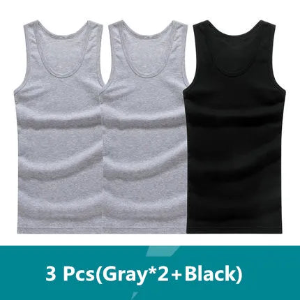 ON SALE !!! 3pcs/lot Men's 100% Cotton Singlet Seamless Underwear Brand Clothing Men’s Sleeveless Comfortable Undershirts