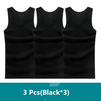 ON SALE !!! 3pcs/lot Men's 100% Cotton Singlet Seamless Underwear Brand Clothing Men’s Sleeveless Comfortable Undershirts