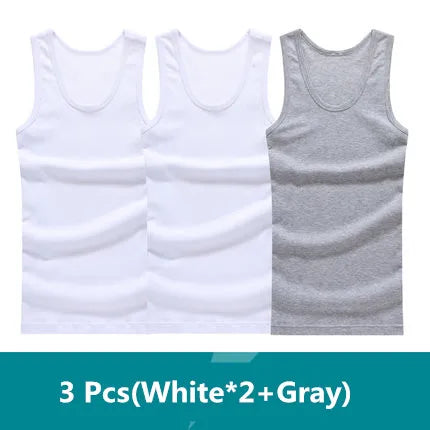 ON SALE !!! 3pcs/lot Men's 100% Cotton Singlet Seamless Underwear Brand Clothing Men’s Sleeveless Comfortable Undershirts