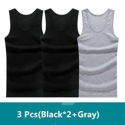 ON SALE !!! 3pcs/lot Men's 100% Cotton Singlet Seamless Underwear Brand Clothing Men’s Sleeveless Comfortable Undershirts